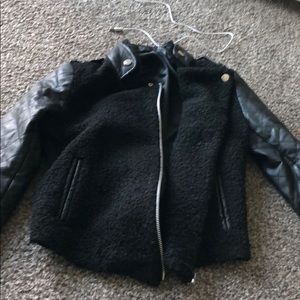 black leather jacket